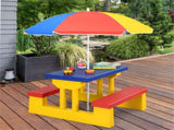 Children Outdoor Picnic Set with Foldable UV Protection Umbrella, Lightweight PP Kids Activity 05536010