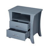 Nightstand with Top Open Compartment and 2 Drawers, Gray B016P256528