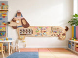 Dachshund-Shaped Wooden Wall Busy Board, Sensory Wall Panel for Toddlers, Educational Playroom Toy 83603788