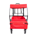 ZUN Garden Shopping Beach Cart folding wagon red W22730110