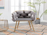 Luxury modern simple leisure velvet single sofa chair bedroom lazy person household dresser stool W117067861
