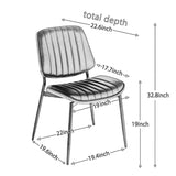 A&A Furniture, Dining Chairs Set of 2 Mid Century Modern Retro Faux Leather Chair with Walnut W1143P151497