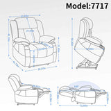 Dual Motor Infinite Position Up to 350 LBS Leatheraire Power Lift Recliner Chair, Heavy Duty Motion W1803P243552