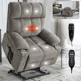 Brown Dual Motor Infinite Position Up to 350 LBS Chenille Power Lift Recliner Chair, Heavy Duty W3224P290202