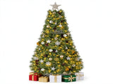 6FT Pre-Lit Artificial Christmas with Ornaments, 215 Warm White LED Lights, PVC Hinged Xmas 94474203