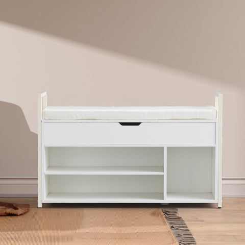 ZUN 39"Shoe Storage Bench, Entryway Bench with Lift Top Storage Box, Metal and Board Bench for Entryway, W2948P245232