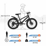 20 Inch Kids Bicycles , Fat Tire Mountain Bike for Boys and Girls Age 5 Years ,Dual-Disc W1019P203873