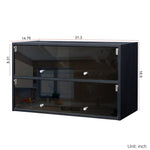 ZUN Black Glass Door Shoe Box Shoe Storage Cabinet With RGB Led Light 29491136