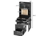 Small Vanity Desk with Sliding Mirror and LED Lights, Makeup Table with Charging Station and Storage 24790285