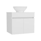 Vessel Sink Vanity Manchester, Two Drawers and Open Shelf, White B200P313681