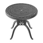 ZUN Ø31.50-inch Cast Aluminum Patio Dining Table With Black Frame and Umbrella Hole W1710P166034