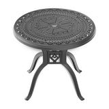 ZUN Ø31.50-inch Cast Aluminum Patio Dining Table With Black Frame and Umbrella Hole W1710P166034