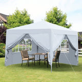 ZUN Outdoor 10x 10Ft Pop Up Gazebo Canopy Tent Removable Sidewall with Zipper,2pcs Sidewall with 29244364