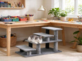 2/3/4-Step Pet Stairs, Flexible Setup Cat Stairs for Bed & Sofa, Gray 02303451