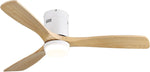 ZUN 52 Inch Decorative Ceiling Fan With 6 Speed Remote White 3 Solid Wood Blades Reversible DC Motor For W934P145932