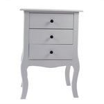 ZUN European Bedside Table-Three Pumps White 14615600