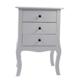 ZUN European Bedside Table-Three Pumps White 14615600