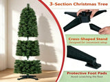 6FT Narrow Pencil Artificial Christmas Tree , Pre-Lit Warm White LEDs, Flame-Retardant PVC, Easy 16463807