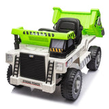 ZUN Ride on Dump Truck, 12V Ride on Car with Parents Control, Electric Dump Bed and Extra Shovel,Phone W1396P147016