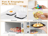 White Wooden Kids Play Kitchen with Interactive Stove & Sink, ASTM/CPSIA Compliant Pretend Cooking 58079730