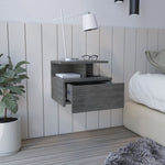 ZUN Adele Floating Nightstand with Drawer and Open Storage Shelves B200P173190