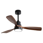 ZUN 48 Inch Modern Ceiling Fan With Lights 3 Wood Fan Blade Noiseless Reversible Motor Smart Remote W934P152307