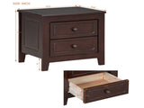 2-Drawer Nightstand for Bedroom, Mid Century Retro Bedside Table with Classic Design,Dark Walnut 59751432