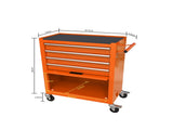 4 DRAWERS MULTIFUNCTIONAL TOOL CART WITH WHEELS-ORANGE W1102111135