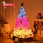 ZUN 6 FT Pre-lit Artificial Christmas Tree, Xmas Tree Hinged Branches with 300 Cold/Pink/Warm 28553387