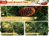 24in Pre-Lit Christmas Wreath with 50 Warm White LED Lights, 10 Natural Pine Cones, 143 Branch Tips, 28992933
