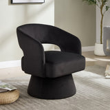 Swivel Barrel Chair, Velvet Accent Armchair 360 Degree Swivel Club Chair for Living Room Bedroom W3244P315821