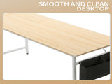 Oak-colored SG001FD P2 particleboard iron pipe 120cm cut-out computer desk with non-woven fabric 27487135