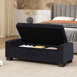 50" Ottoman Bench in Textured Fabric, Rectangular Design with Hinged Lid for Seating, Footrest, and 74862.00DBLUTEX