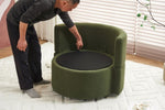 ZUN Fabric Swivel And Storage Chair With Back Cushion For Living Room,Green 96070086