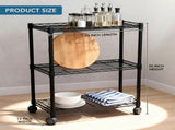 3-Tier Shelving Storage Shelves,Steel Organizer Wire Rack with Wheels,Adjustable Storage Units,23" W 45796975