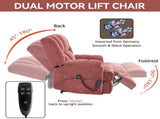 Dual Motor Heat Massage Infinite Position Up to 350 LBS Electric Power Lift Recliners with 15214958
