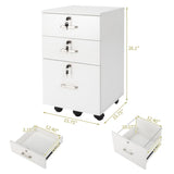 White Wood Grain Density Board Three Drawers Wooden Filing Cabinet 50763248