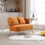 ZUN COOLMORE Polyester Accent sofa Modern Upholstered Armsofa Tufted Sofa with Metal Frame, Single W1539140087