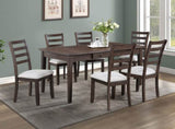 2pc Contemporary Rich Wood Finish Beautifully Crafted Ladder-back Dining Chairs Wooden Brown Gray B011P315733