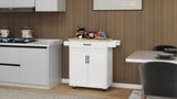 Kitchen island rolling trolley cart with 1 drawer 2 doors with storage racks Adjustable Shelves W282P163314