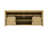 U_STYLE 59.3''Sideboard with Sliding Barn Door and Mesh Panels,Farmhouse Buffet with Open N711P347388O