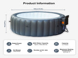 Inflatable hot tub 70.8"*27.9" portable spa pool outdoor spa for 2-3 people with cover equipped with 53881197