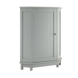 Grey Bathroom Cabinet Triangle Corner Storage Cabinet with Adjustable Shelf Modern Style MDF Board N725P172615E