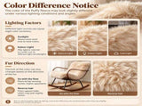 25.59"W x 33.66"D x 29.53"H Indoor Plush Rocking Chair, Soft Fluffy Lounge Rocker with White Metal 00054489