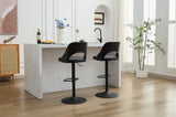 ZUN Bar Stools Set of 2 Modern Black PU Counter Height Barstool, High Padded Swivel Adjustable Barstools W794P193331