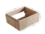24" MURI White Oak Woodgrain Plywood Cabinet with Double Doors, NO Basin and Top, NO Faucet and Sink W2615P479144
