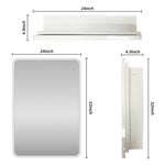 ZUN 24x32 inch White Metal Framed Wall mount or Recessed Bathroom Medicine Cabinet with Mirror W1355127162