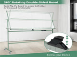 360&deg Rotating Double-Sided Magnetic Whiteboard, 182.8891.44cm Writing Surface Mobile Dry Erase 81104180