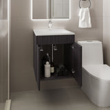 Bathroom Vanity 45 Meka, with Two Drawers and Open Shelf, Black B200P313687