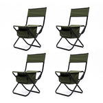 ZUN 4-piece Folding Outdoor Chair with Storage Bag, Portable Chair for indoor, Outdoor Camping, Picnics 38777889